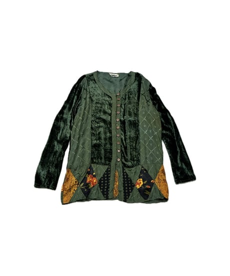 Velvet Patchwork Design Tops GN