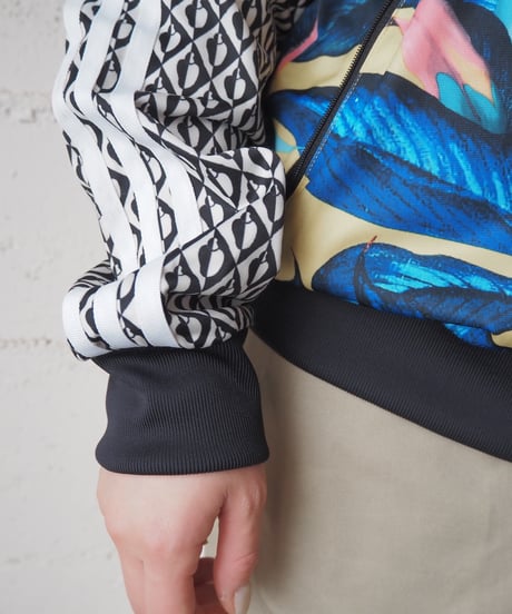 adidas Leaf Pattern Zip Up Jacket BLYE