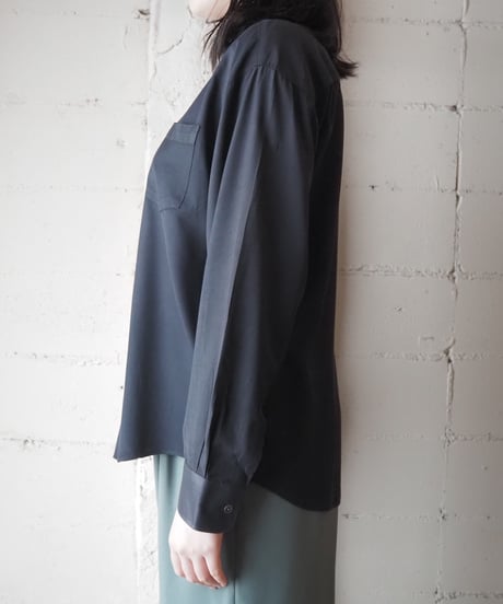 pavo by Lastrada Band Collar Rayon Shirt BK