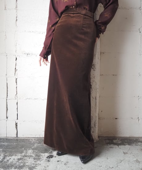 1970's Made in Sweden Velour Long Skirt BR
