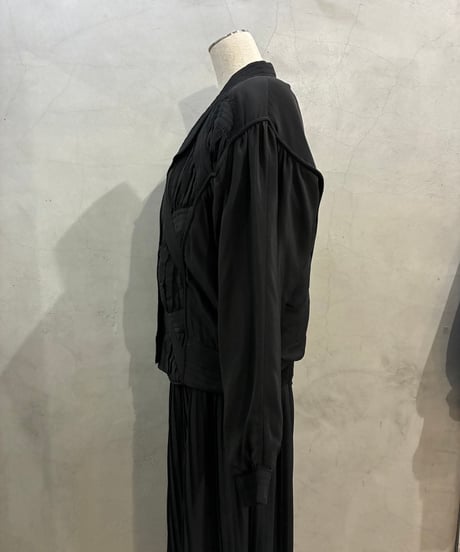 1980's Gather Design Open Collar Jacket BK