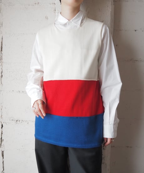 COMME des GARÇONS Tricolor Knit Vest WHREBL