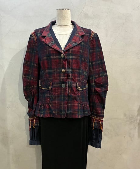 MARITHE FRANCOIS GIRBAUD Tartan Check Corduroy Jacket RENV