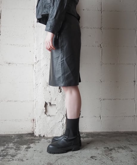 Leather Tight Skirt BK
