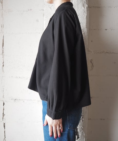 1920-30's Euro Lace Hem Overdyed Blouse BK