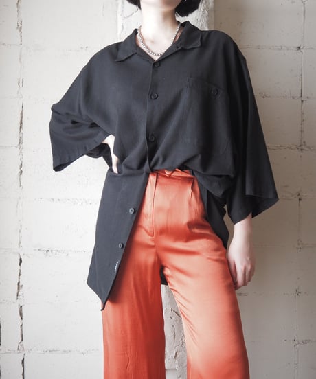 5X Linen Mix Big Shirt BK