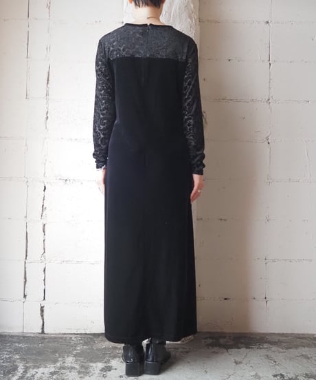Opal Velour Long Sleeve Dress BK