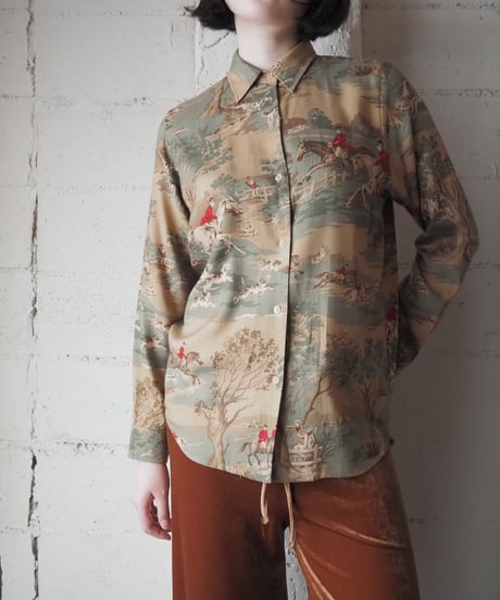LAUREN RALPH LAUREN Hunting Print Rayon Shirt BE