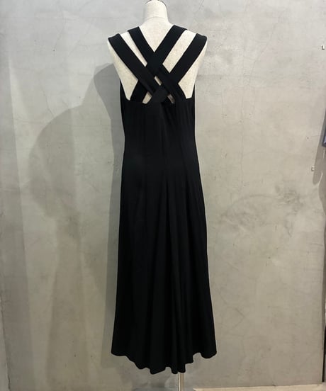 Back Cross Front Button Dress Made in USA BK