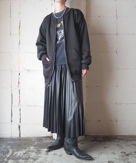 REMAKE Collarless Zip Up Blouson BK
