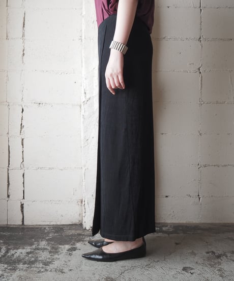 Pencil Easy Wrap Long Skirt BK