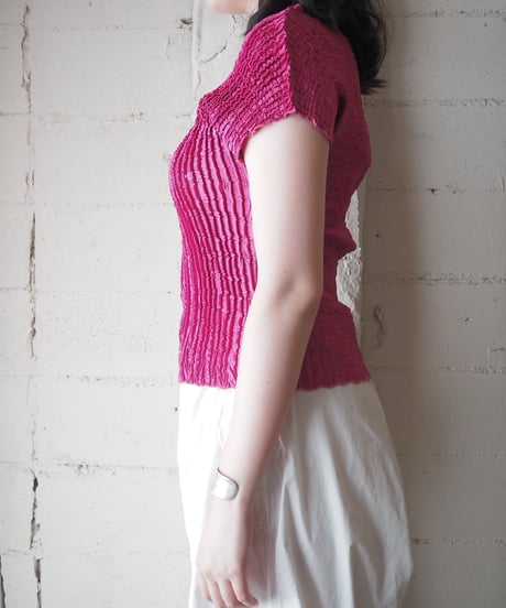Made in France Pleated French Sleeve Top PI