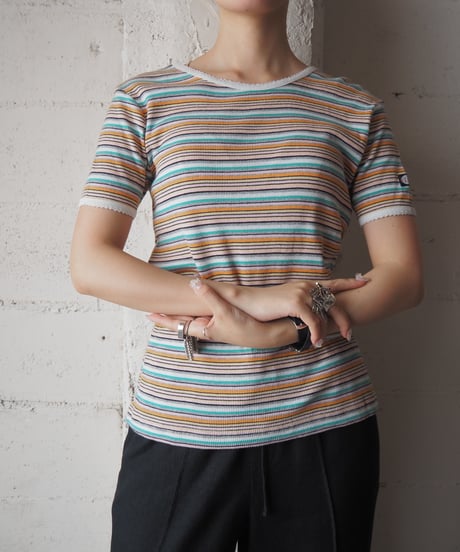 Multi Stripe Ribbed Tee WHORGN