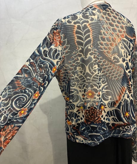 Jean Paul Gaulteir Tatto Print Power Net Wrap Tops NV