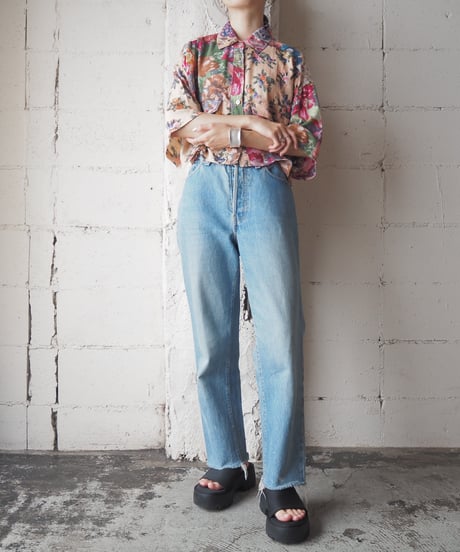 bonjour Crazy Pattern Cropped Shirt PI