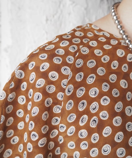 Polka Dot Round Neck Blouse BRWH
