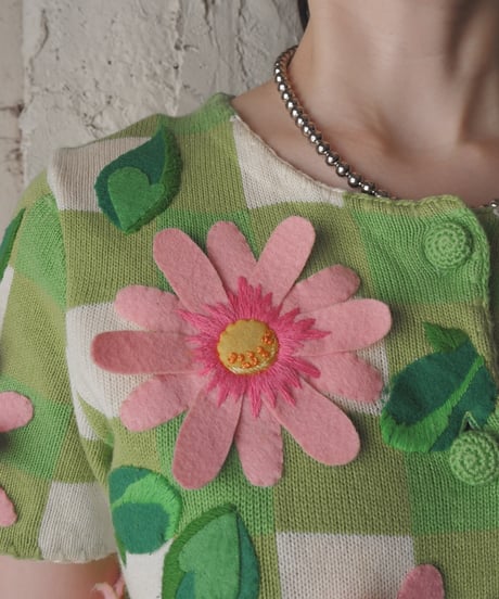 Vintage michael simon 3D Flower Embroidery Sweater LGNPI