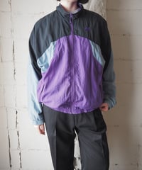 1990's NIKE Tricolor Stand Collar Nylon Jacket BK PUR GR