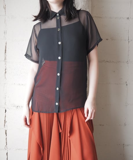Basic Sheer S/S Shirt BK