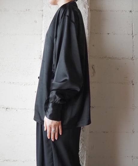 Made in France Back Tape Satin Shirt BK