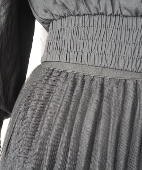 Tulle Pleated Skirt BK