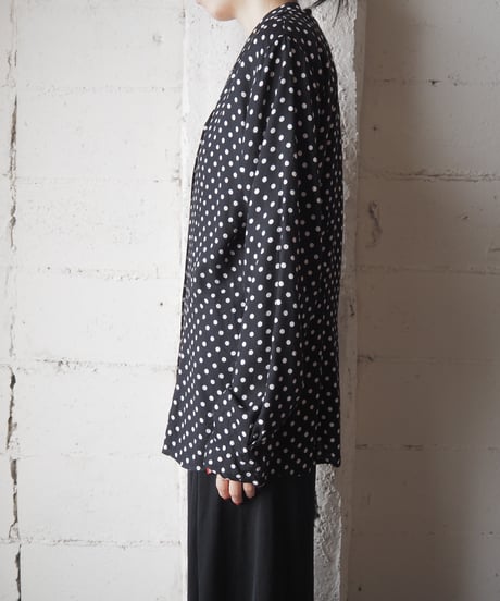 Polka Dot Small Collar Blouse BKWH