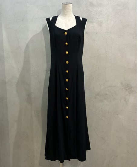Back Cross Front Button Dress Made in USA BK