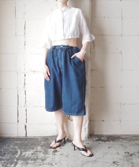 REMAKE POLO JEANS CO. Drawstring Denim Shorts BL