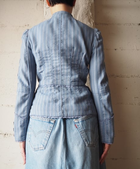 MARC JACOBS Band Collar Stripe Jacket BL