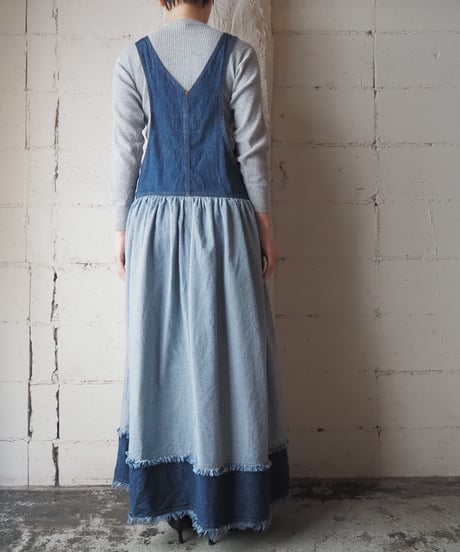 1990's MARITHÉ FRANÇOIS GIRBAUD Denim Jumper Skirt BL
