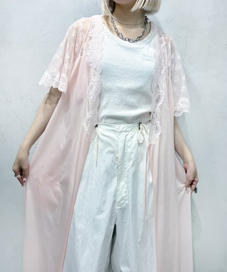 Made in USA Lace Sleeve Satin Robe LPI