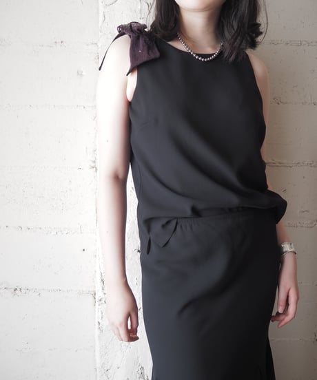 J.CREW Sequin Ribbon Sleeveless Tops BK PUR
