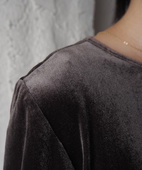 Crew Neck Velour Tops BR