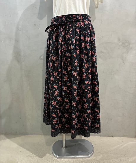 JULIUS LANG Tyrolean Flower Wrap Skirt BK RE