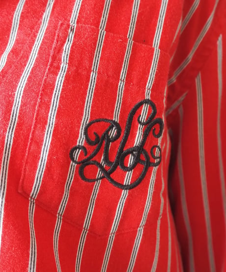 LAUREN RALPH LAUREN Emblem Embroidery Stripe Open Collar Shirt RE