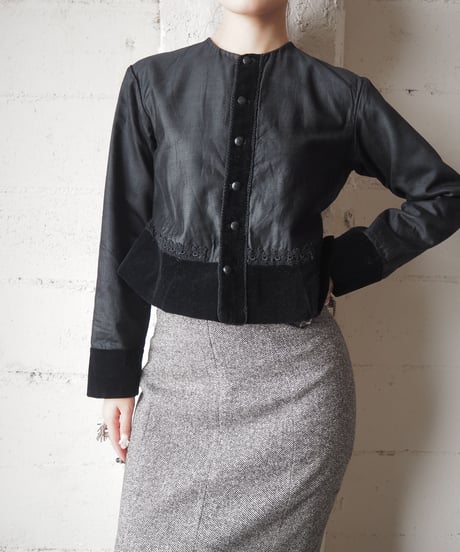 1900-1910's Antique Collarless Jacket BK