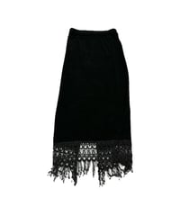 Fringe Lace Hem Spandex Easy Tight Skirt BK