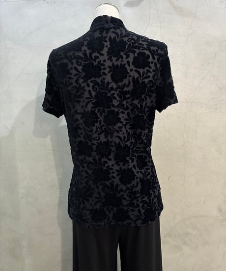 Opal Velour s/s Mock Neck Tops BK