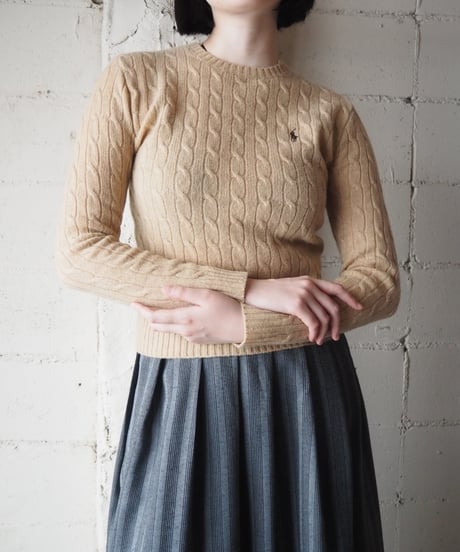 RALPH LAUREN SPORT Cable Knit Wool Sweater BE