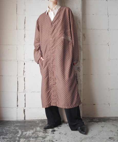 1970's Small Pattern Collarless Coat BR