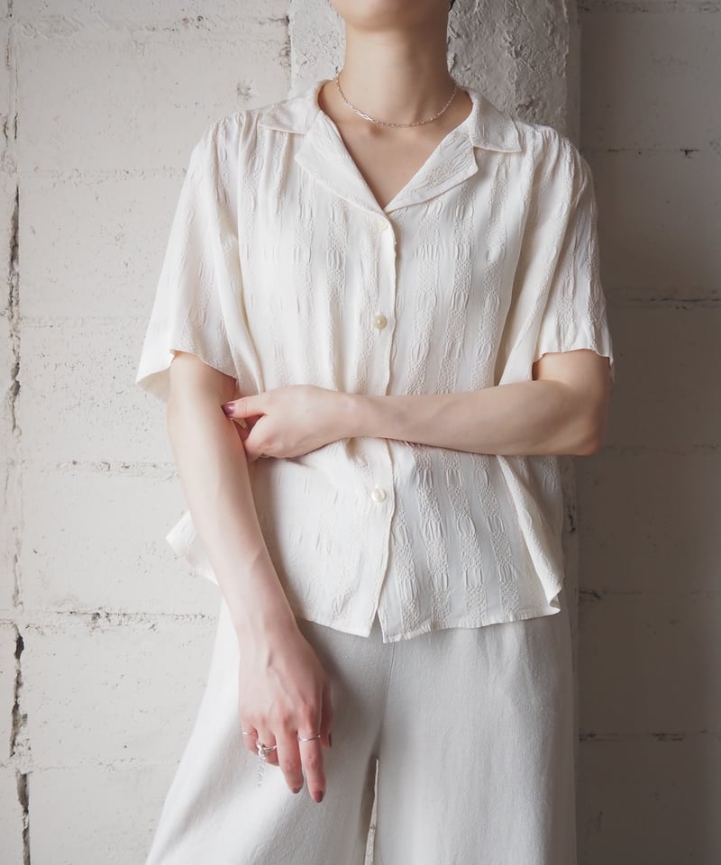 1960-70's Embroidery Open Collar Shirt IV | Orfeo