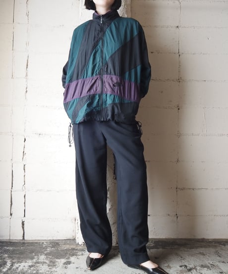 NIKE Color Block Nylon Jacket BKGNPUR