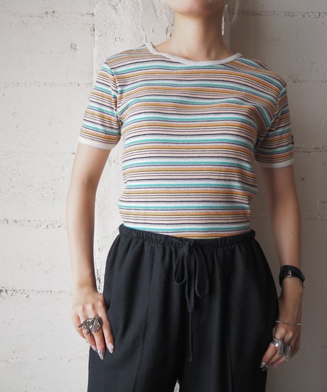 Multi Stripe Ribbed Tee WHORGN
