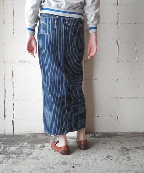 Levi's Stripe Denim Tight Skirt NVWH