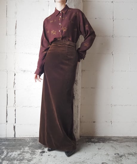 1970's Made in Sweden Velour Long Skirt BR