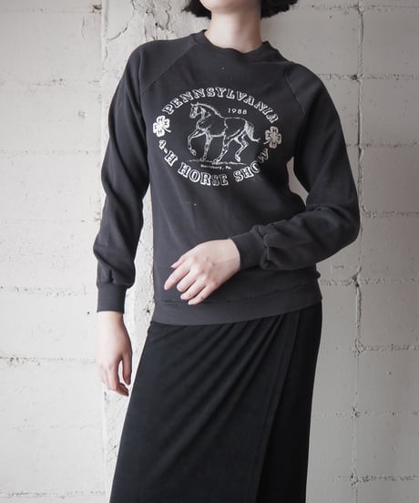1988 Pennsylvania 4-H Horse Show Sweatshirt BK WH