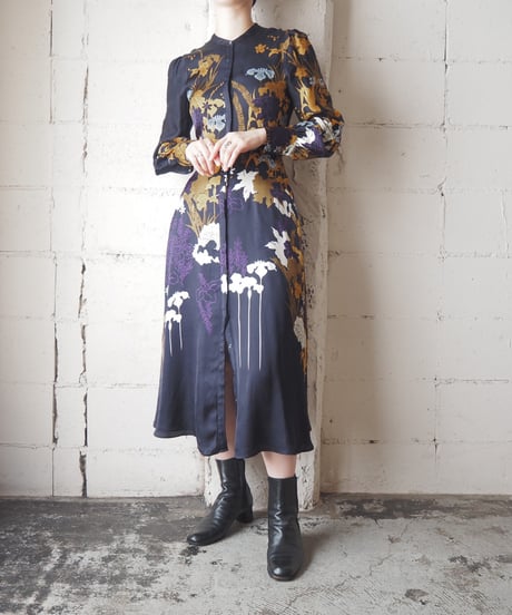 Massimo Dutti Floral Print Shirt Dress BKYE