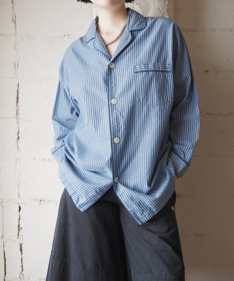 Brooks Brothers Stripe Pajama Shirt BL WH