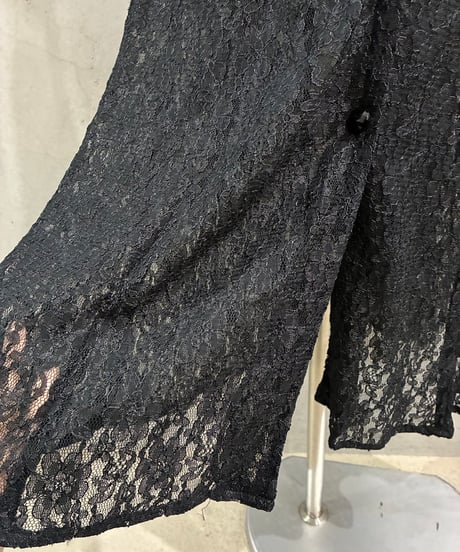peek-a-boo Collar Lace Shirt Dress BK