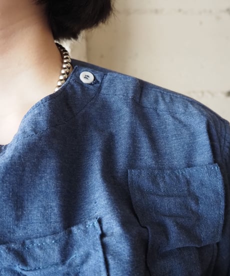 Remake Romanian Army Sleeping Shirt with Ribbon Details （Overdyed） BL